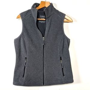 L.L. Bean grey fleece zip-up vest